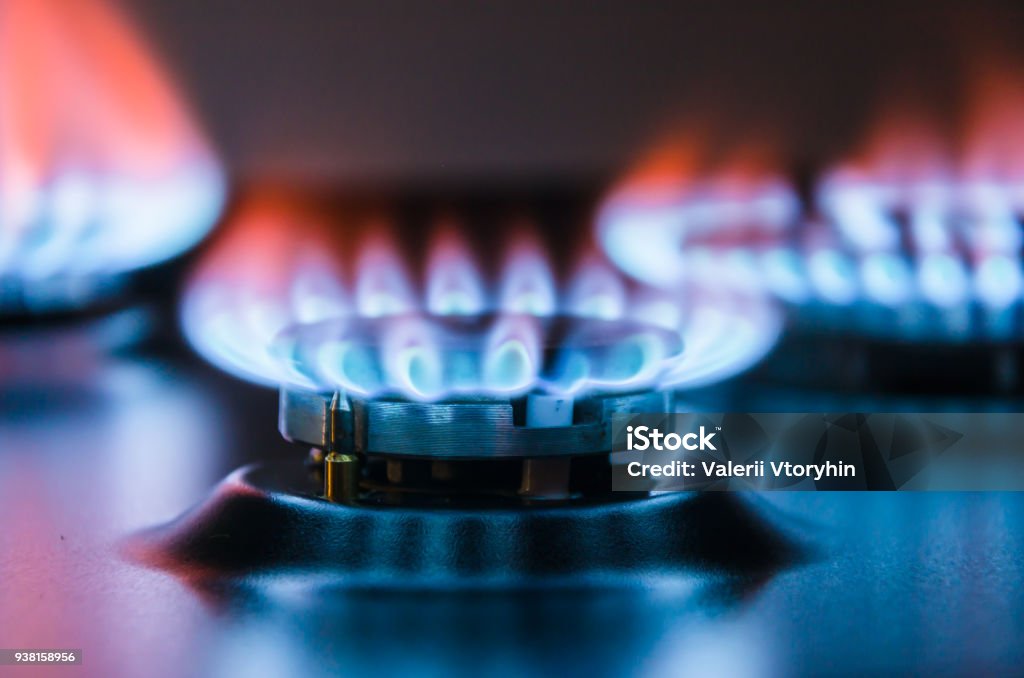 image of gas cooker rings burning